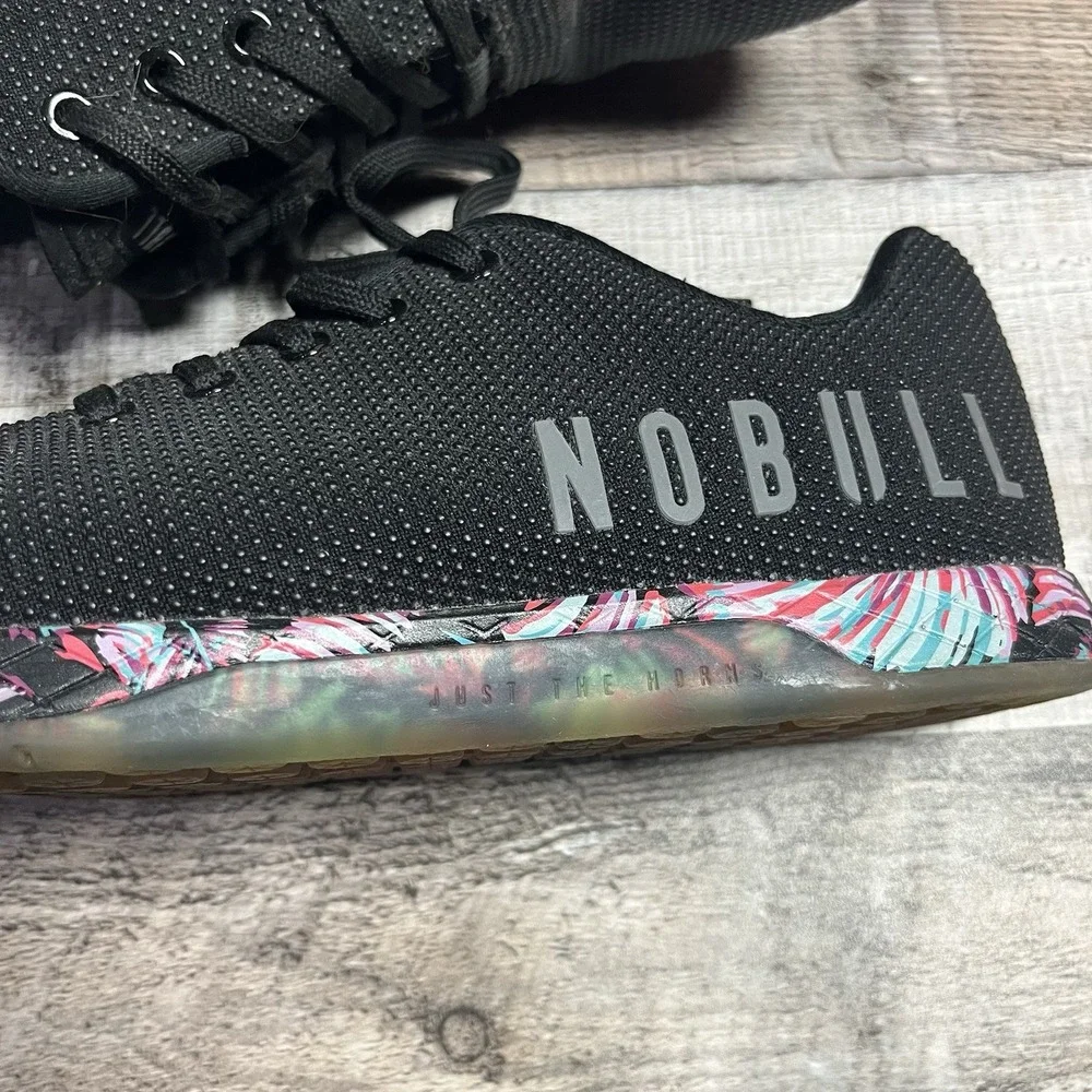 No Bull Shoes Women's Size 11 Black Floral Sole Athletic Sneakers